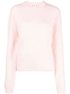 Marni pull en mohair à col rond - Rose