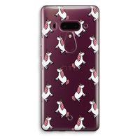 Eenhoorns overal: HTC U12+ Transparant Hoesje