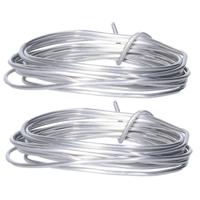 2x Rollen hobby en knutselen aluminium draad van 2 mm x 200 cm