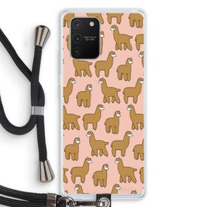 Alpacas: Samsung Galaxy S10 Lite Transparant Hoesje met koord