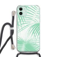Palmbladeren: iPhone 11 Transparant Hoesje met koord