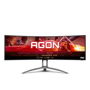 AOC AG493UCX2 computer monitor 124,5 cm (49") 5120 x 1440 Pixels Quad HD LED Zwart, Rood