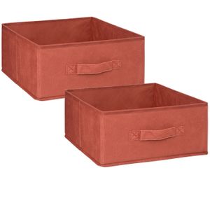 Opbergmand/kastmand - 4x stuks - 14 liter - bordeaux rood - 31 x 31 x 15 cm