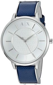 Horlogeband Armani Exchange AX5318 Leder Blauw 16mm