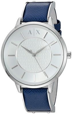 Horlogeband Armani Exchange AX5318 Leder Blauw 16mm