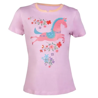HKM Flower Pony JR T-shirt roze maat:122