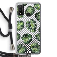 Geometrische jungle: Huawei P Smart (2020) Transparant Hoesje met koord
