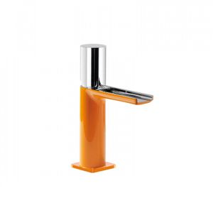 Wastafelmengkraan Tres Loft Colors 1-knop Waterval Uitloop 10.4 cm Rond Oranje Chroom