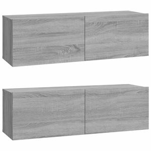 vidaXL Tv-meubelen 2 st wandgemonteerd 100x30x30 cm hout grijs sonoma