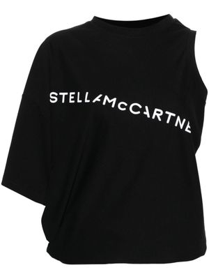Stella McCartney haut en coton à design asymétrique - Noir