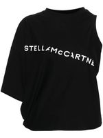 Stella McCartney haut en coton à design asymétrique - Noir