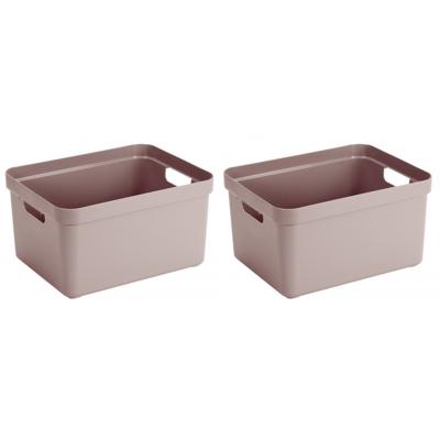 Sunware Opbergbox Sigma - 6x - kunststof - roze - 13 liter - 35 x 25 x 18 cm - Opbergbakken