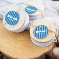 Geschenkdoosje met gegraveerde houten deksel - Set van 12