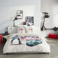 Beddengoedset - TODAY - JAVA - 2 personen - 240x220 cm - Katoen - Street racing print - Wit