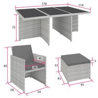 tectake - zitgroep New York-Wicker Tuinset-incl. 2overtreksets en beschermhoes-lichtgrijs-403641 - thumbnail