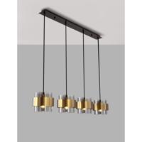 Lyora HanglampSianna 4-lichts recht zwart en goud - 9236383