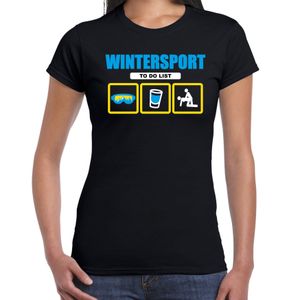 Fout Apres ski t-shirt to do list skieen zwart dames