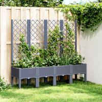 VidaXL Plantenbak met latwerk 160x40x142 cm polypropeen grijs