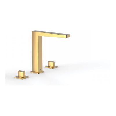 Wastafelkraan Tres Slim | Opbouw | Mengkraan | Hoog model | 2-knops | Vierkant | 24 K goud glans