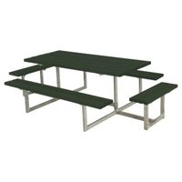 Picknicktafel Hout en Staal Basic Groen 4 Bankjes