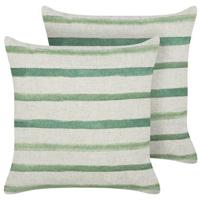 Beliani-KAFRA-Sierkussen set van 2-Groen-45 x 45 cm-Polyester - thumbnail