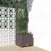 VidaXL Plantenbak met latwerk 40x40x136 cm polypropeen bruin