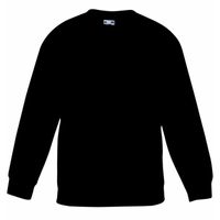 Zwarte katoenmix sweater voor meisjes   - - thumbnail
