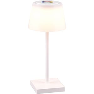LED Tafellamp met Oplaadbare Batterijen - Trion Sansy - 2.1W - RGBW - Spatwaterdicht IP44 - Dimbaar - Vierkant - Wit