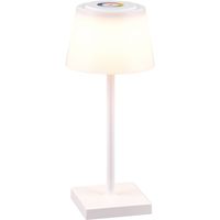 LED Tafellamp met Oplaadbare Batterijen - Trion Sansy - 2.1W - RGBW - Spatwaterdicht IP44 - Dimbaar - Vierkant - Wit