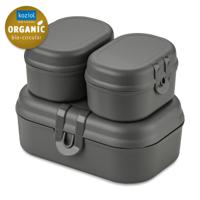 Koziol Bio-Circulair - Pascal Mini Lunchbox Set van 3 Stuks - Gerecycled Zonnebloemolie - Grijs