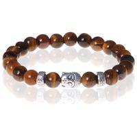 Heren kralen armband Tigereye Buddha Silver - thumbnail