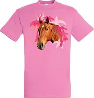 T-SHIRT PAARD ROZE M