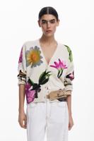 Gebloemde cardigan - WHITE - S