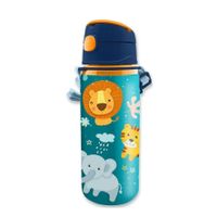 Jungle Kids - Into the Jungle drinkfles/drinkbeker/bidon met drinktuitje - aluminium - 600 ml