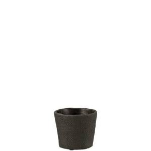 J-Line bloempot Bar - cement - zwart - small - Ø 12.5 cm