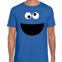 Verkleed / carnaval t-shirt blauw cartoon knuffel monster voor heren - Verkleed / kostuum shirts - thumbnail