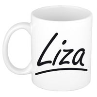 Liza voornaam kado beker / mok sierlijke letters - gepersonaliseerde mok met naam   - - thumbnail