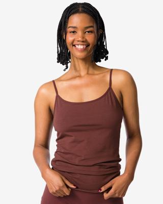 HEMA Dameshemd katoen spaghettibandjes donkerbruin (donkerbruin)