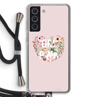 GRL PWR Flower: Samsung Galaxy S21 FE Transparant Hoesje met koord
