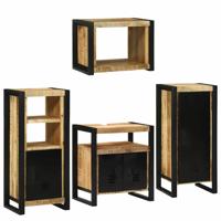 Badkamermeubelset Wandgemonteerd 4 pcs Bruin Massief Mango Hout