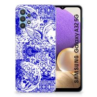 Silicone Back Case Samsung Galaxy A32 5G Angel Skull Blauw