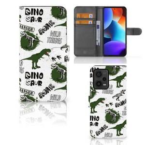 Telefoonhoesje met Pasjes voor Xiaomi Redmi Note 12 Pro Plus Dinosaurus