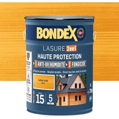 2 in 1 Hoge beschermingsbeits - Satijngouden eik - BONDEX - 5 L