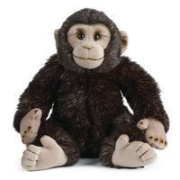 Pluche bruine chimpansee aap/apen knuffel 30 cm - thumbnail