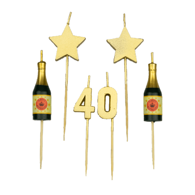 Taartkaarsjes Set 40 Jaar (6st)