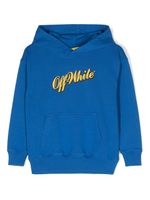 Off-White Kids hoodie en coton à logo imprimé - Bleu