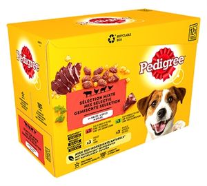 PEDIGREE MULTIPACK MAALTIJDZAKJES FAVOURITES IN GELEI 12X100 GR