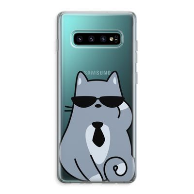 Cool cat: Samsung Galaxy S10 Plus Transparant Hoesje