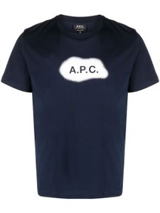 A.P.C. t-shirt en coton à logo imprimé - Bleu