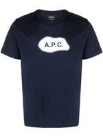 A.P.C. t-shirt en coton à logo imprimé - Bleu - thumbnail